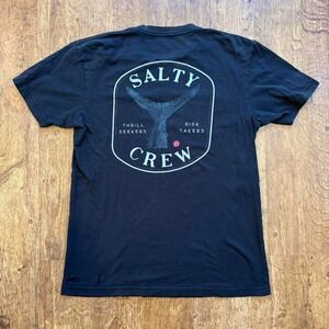 Black Distressed Salty Crew Thrill Seekers Risk Takers tee
